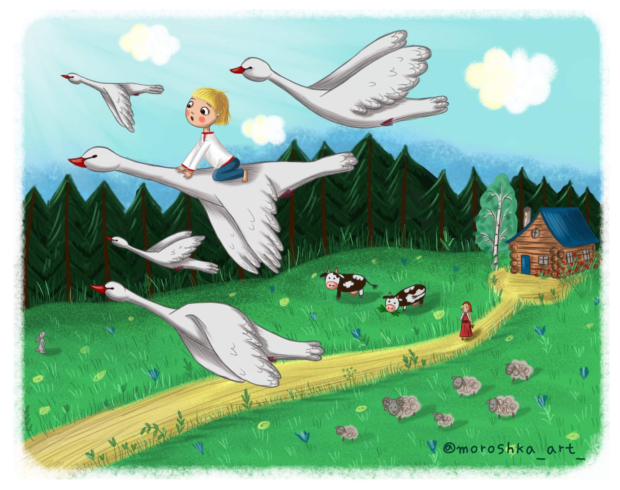 Гуси-лебеди. русская народная сказка. читать онлайн