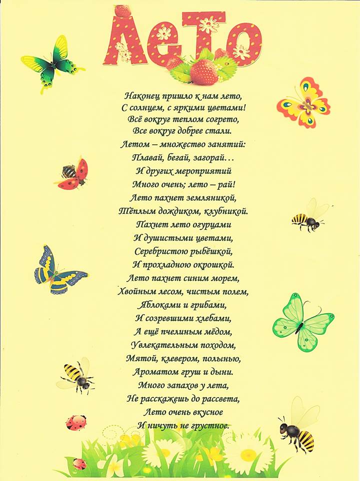 Стихи про лето для детей - читать, детские стихотворения о лете