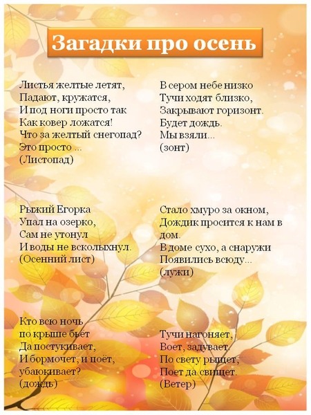 Загадки и стихи про осень в лесу