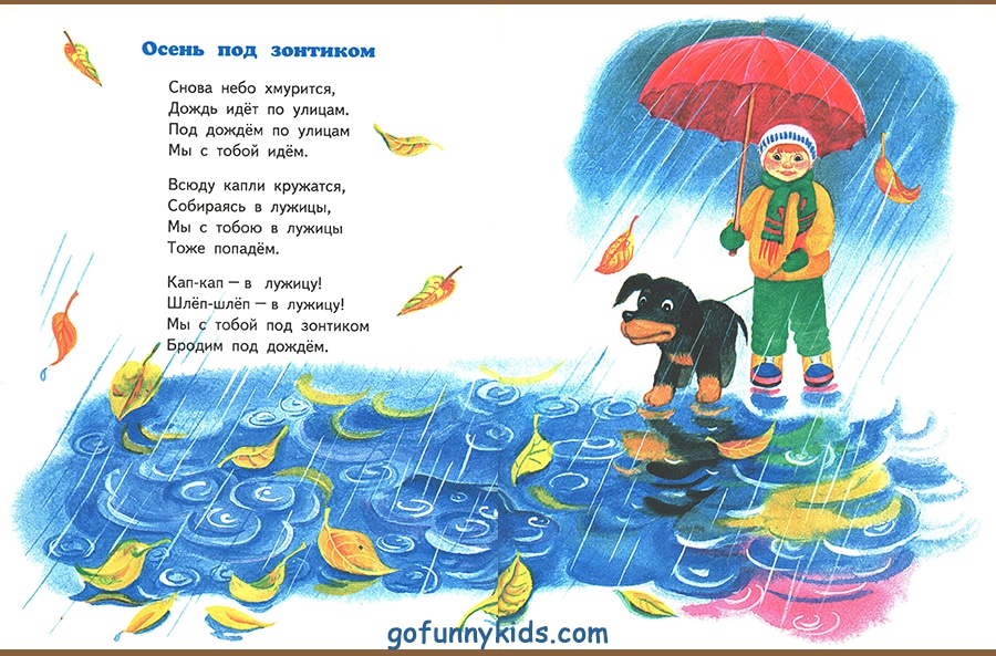 Стихи известных детских авторов про дождь читать онлайн