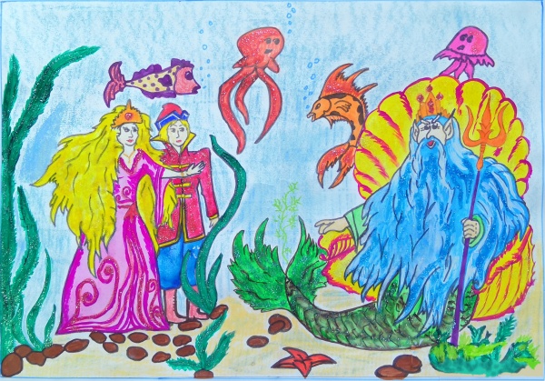 Морской царь и василиса премудрая русская народная сказка с иллюстрациями