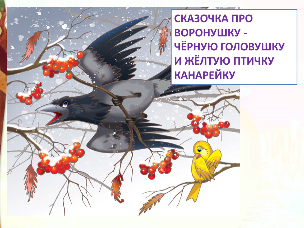 Про воронушку-чёрную головушку и жёлтую птичку канарейку — мамин-сибиряк д.н.
