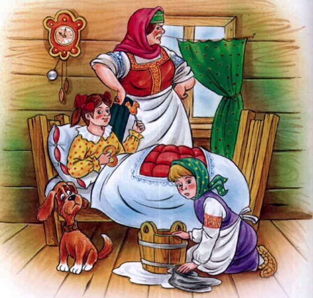 Дочь и падчерица — русская народная сказка